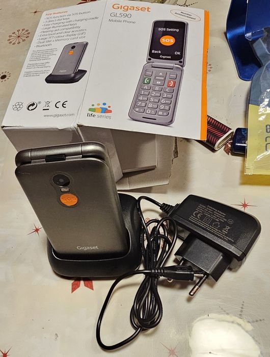 Мобилен телефон Gigaset GL590, Dual SIM, Titanium Silver