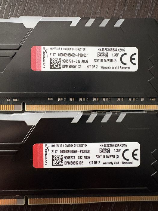Kit 16GB DDR4 HyperX Fury RGB 3200MHz CL16 (2x8GB)