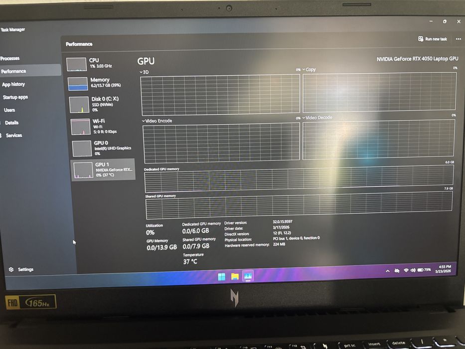 Laptop Gaming Nitro v15