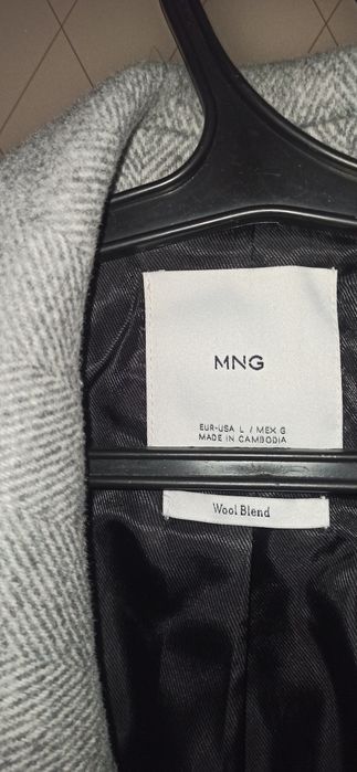 Пальто Серое Женское Mango.