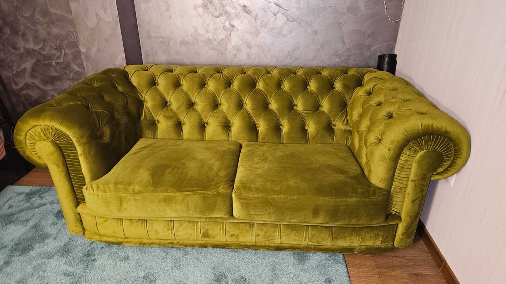 Диван двоен каки зелен - честър