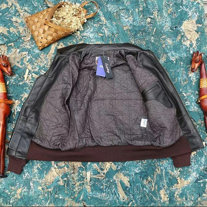 Мужская кожаная куртка пилот