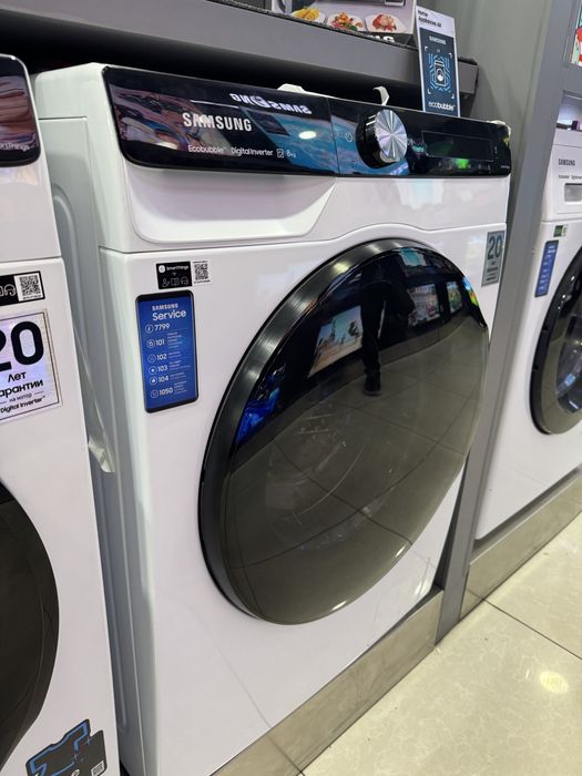 Стиральная машина SAMSUNG 8 кг WW80AG6L28BELD AI Inverter EcoBubble