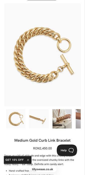 Bratara Tilly Sveaas medium gold