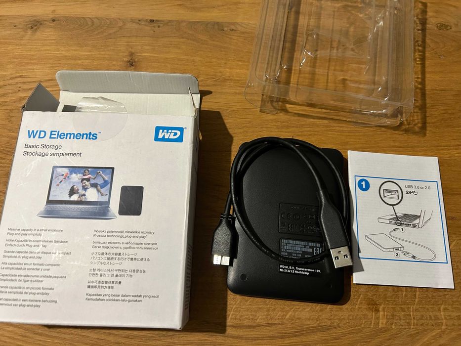 HDD extern WD Elements, Nou, 2TB, 2.5", USB 3.0, Negru
