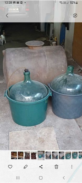 Damigene  sticla 55 l  si 35 l  cu COS   si  BUTOAIE plastic 150 l