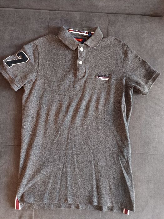 Сива поло тениска Superdry
