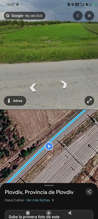 Продава се земеделска земя (овощна градина) 6970 кв.м с лице на път в с. Крумово, обл. Пловдив