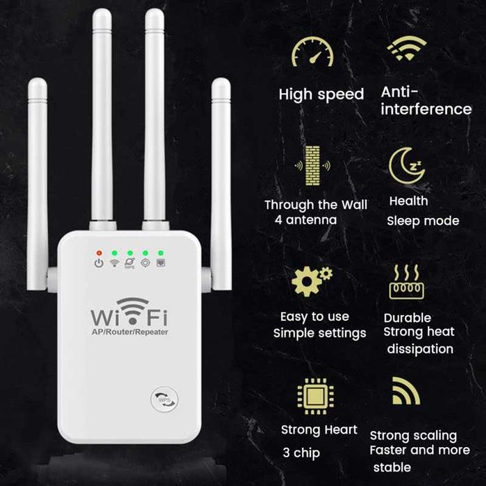Wifi ретранслатор 300mbps wps мощен