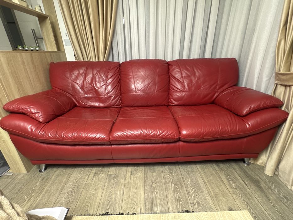 Canapele din piele naturala 3+1+1