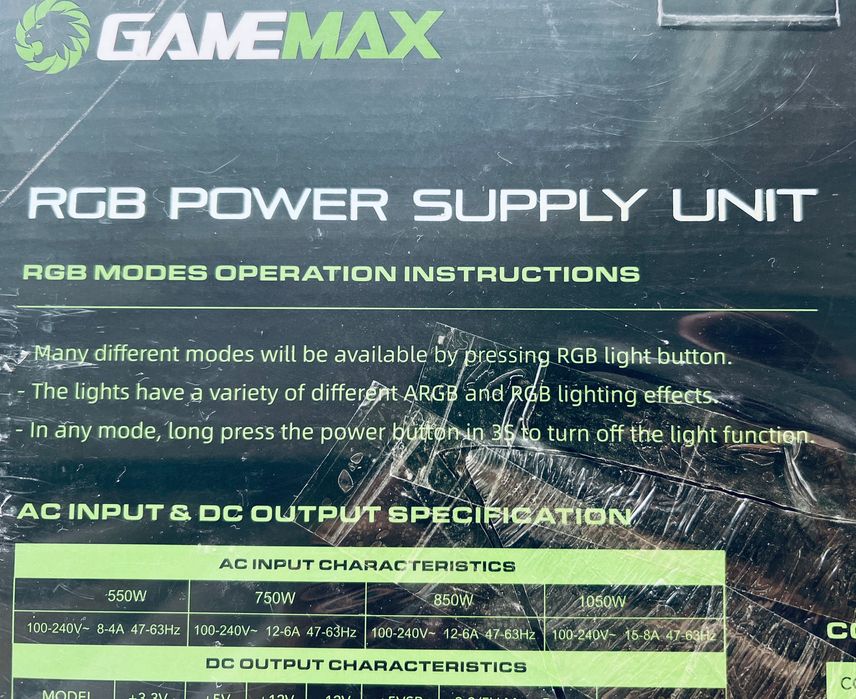 Блок питания GameMax RGB-850 PRO