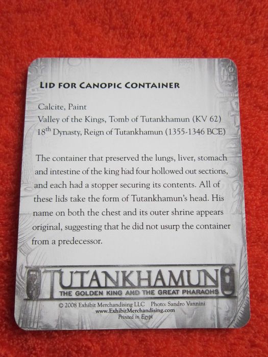 cards muzeu Egipt 25 poze+informtii artefacte mormant Tutankhamon