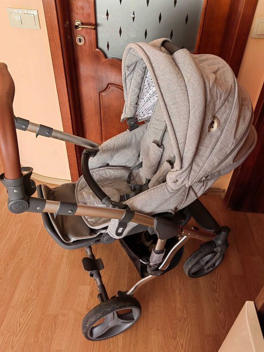 Количка с два коша за новородено и за след 6 месеца с падарък кенгуру