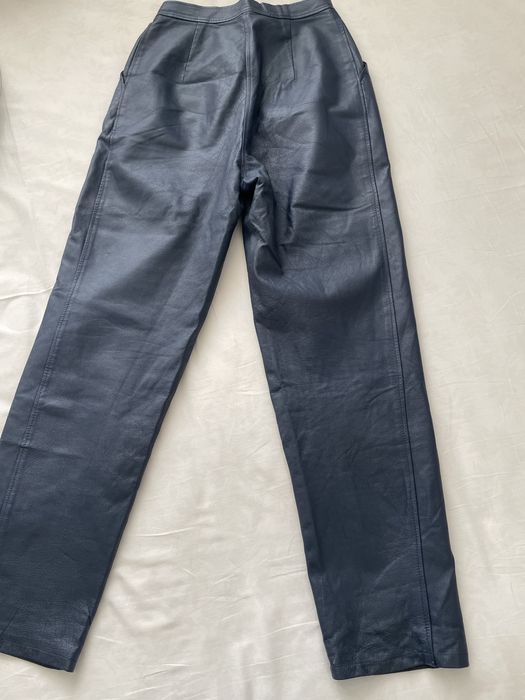 Pantaloni piele naturala mom fit