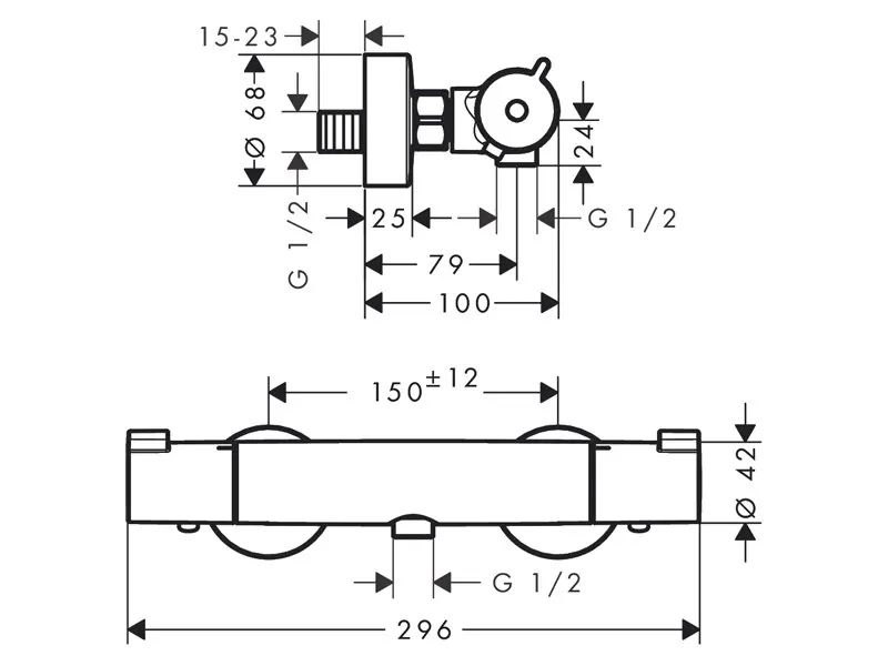 Hansgrohe Ecostat 1001 CL - Термостатен смесител за душ и вана