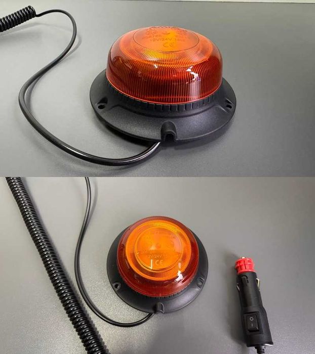 Girofar auto LED galben albastru rosu rotativ magnet 12V-24V