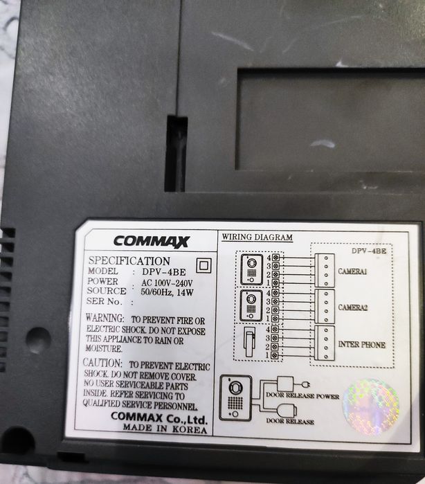 Продаётся домофон фирма commax.оригинал, производство Корея.