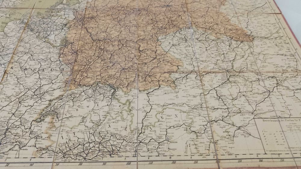 Harta "Eisenbahn-Karte von Deutschland" an 1874 - Germania