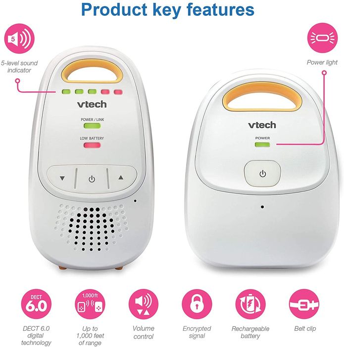 Радионяня Vtech DM111  аккумуляторные батареи дальность до 300м