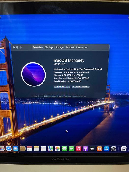 13" Core i5 MacBook Pro A1708 /Mid-2016/-i5/8GB RAM/128GB SSD