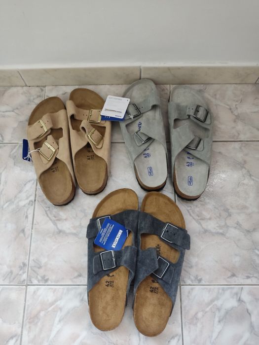 Birkenstock papuci din piele întoarsă Arizona