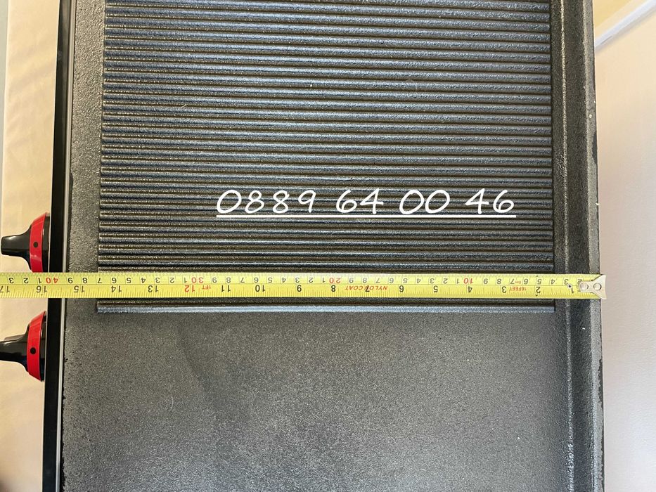 Професиона Газова скара чугунена плоча 1/2 Оребрена 70см+Газ защита CE