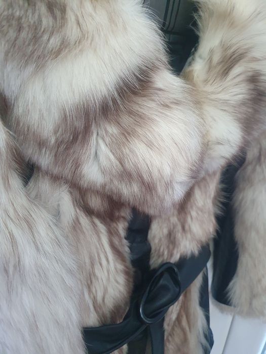 Дамско зимно яке естествена кожа и косъм