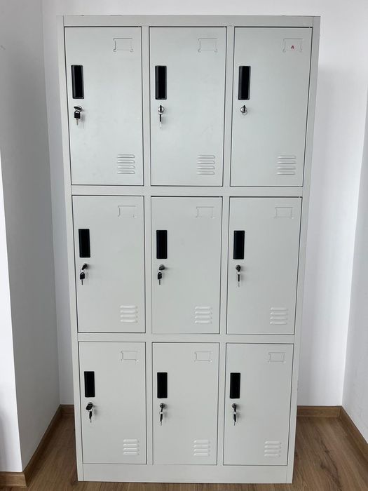 Dulap metalic vestiar cusetat 1800x900x450mm 3x3 cu 9 usi securizat
