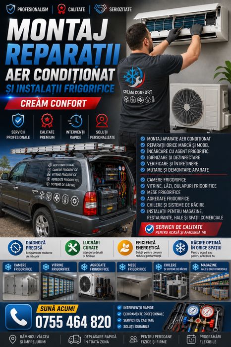 Montaj/reparatii instalatii climatizare aer conditionat