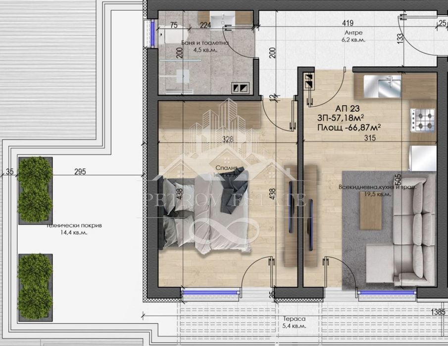 Продава се Двустаен апартамент в Велинград - 67 кв.м за 1100 €/кв.м - Снимка #3
