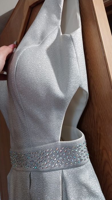 Rochie cu sclipici argintie
