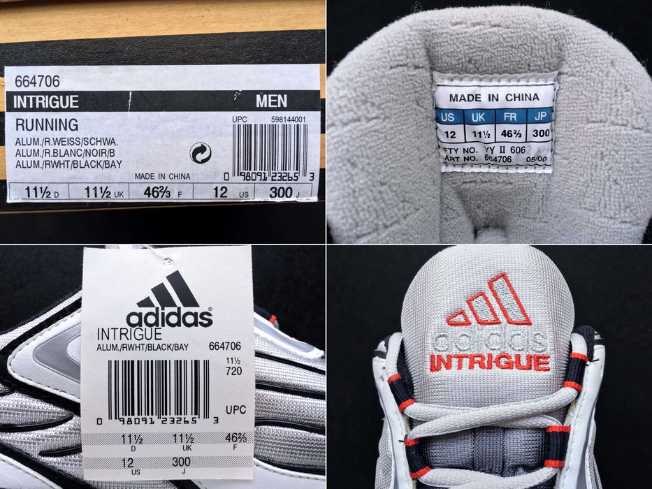 VINTAGE 2000 ADIDAS® INTRIGUE™ TORSION® Runners — 12 US/46⅔ FR (30.0)