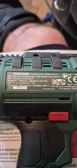 Set Pistol cu impact noua PARKSIDE PASSK20-LI  C4