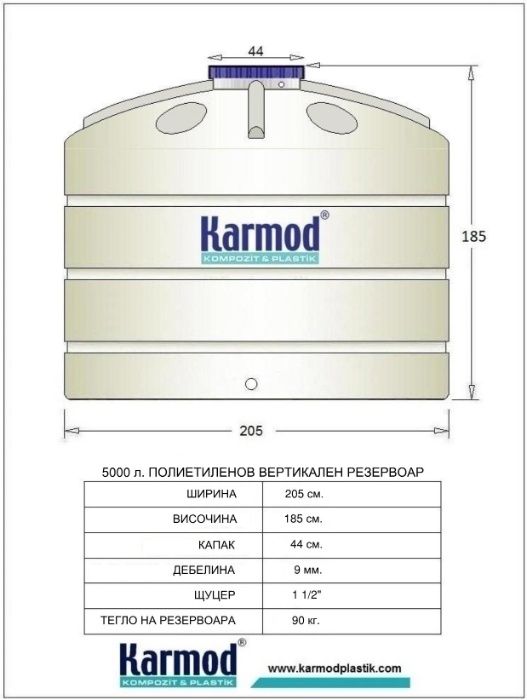 5т/5м3/5000л/цистерна/бидон/резервоар!Безплатна доставка в България!