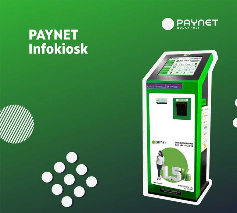 Kiosk Paynet – Bankomat va To‘lov Terminali bilan