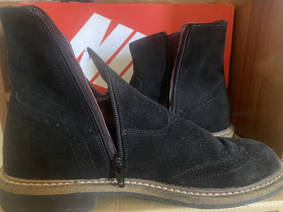 Pantofi eleganti negri barbati piele intoarsa, marimea 42,si la schimb