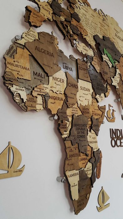 3D Yog‘och Dunyo Xaritalari, 3d karta mira, 3д карта мира