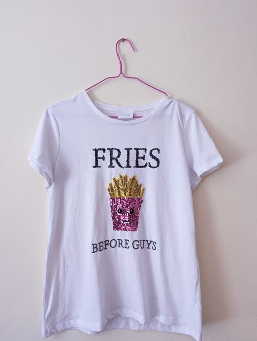 Забавна бяла тениска VILA