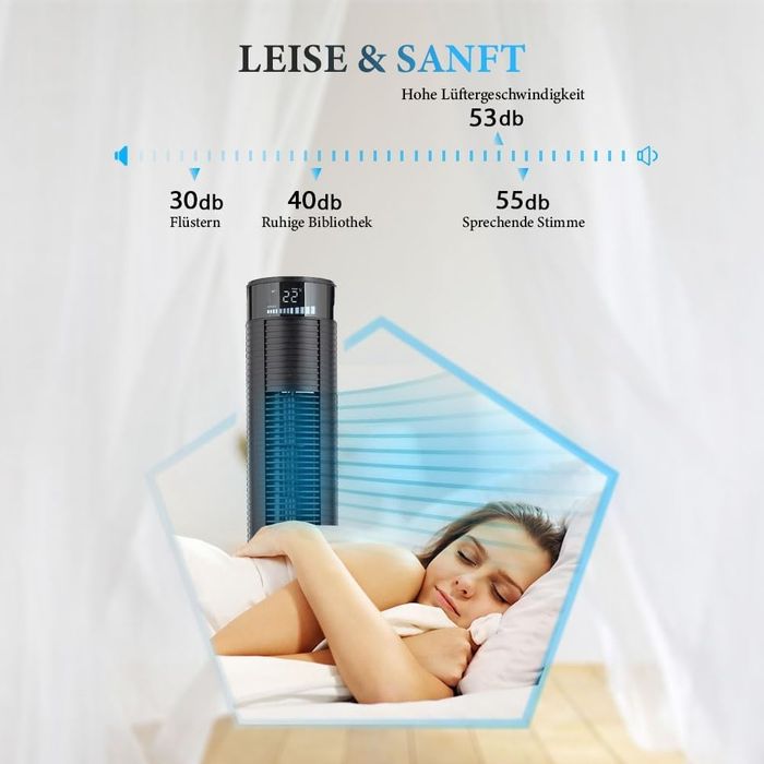 Вентилатор тип кула PureMate 97 см, 45W, Дистанционно управление