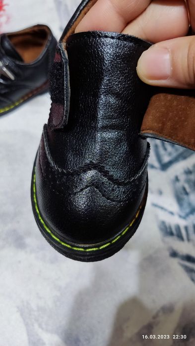 Кожаные туфли для мальчика. Размер 23