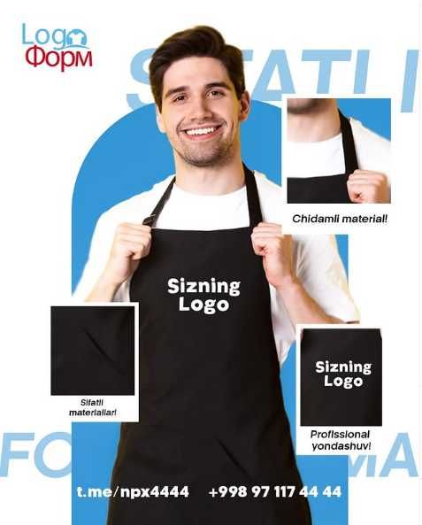 Logotip bilan ish kiyimlari tikish xizmati