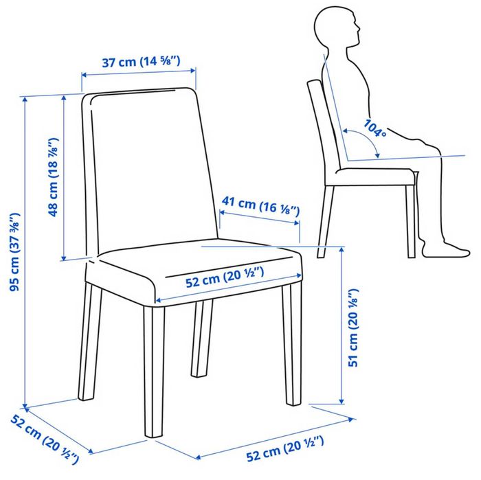 Scaune IKEA - BERGMUND - 2 buc stejar