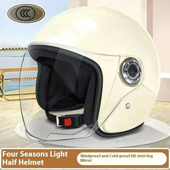 Casca Moto/Scuter unisex, marime universala, viziera detasabila, Alb