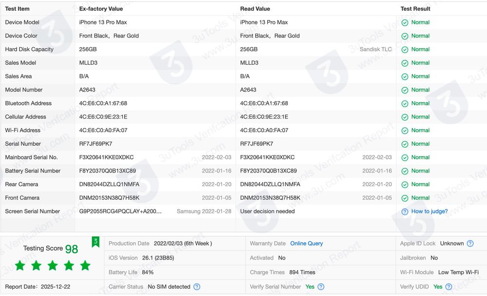 Vând Apple Watch 7 45 mm și iPhone 13 Pro Max 256