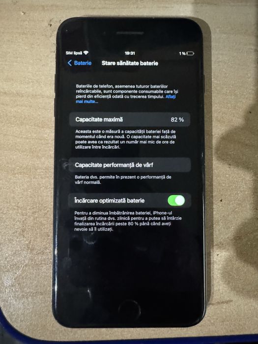 IPhone 7 plus stare baterie 87%