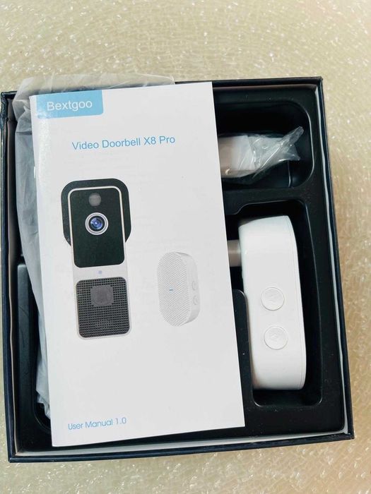 Interfon wireless pentru exterior Bextgoo 2K 4MP cu suport multi-unghi