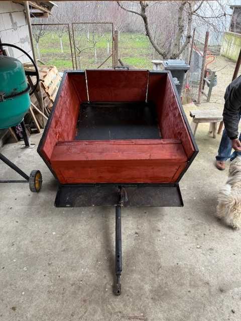 Remorcă motocultor NOUĂ, construcție solidă, oblon rabatabil