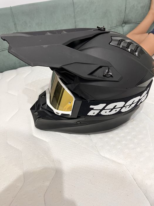 Casca enduro + ochelari