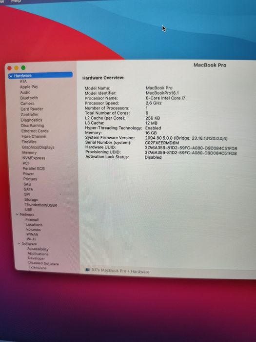 MacBook Pro 16” 2019 – i7 / 16GB RAM / 512GB SSD Amanet SZ Non Stop