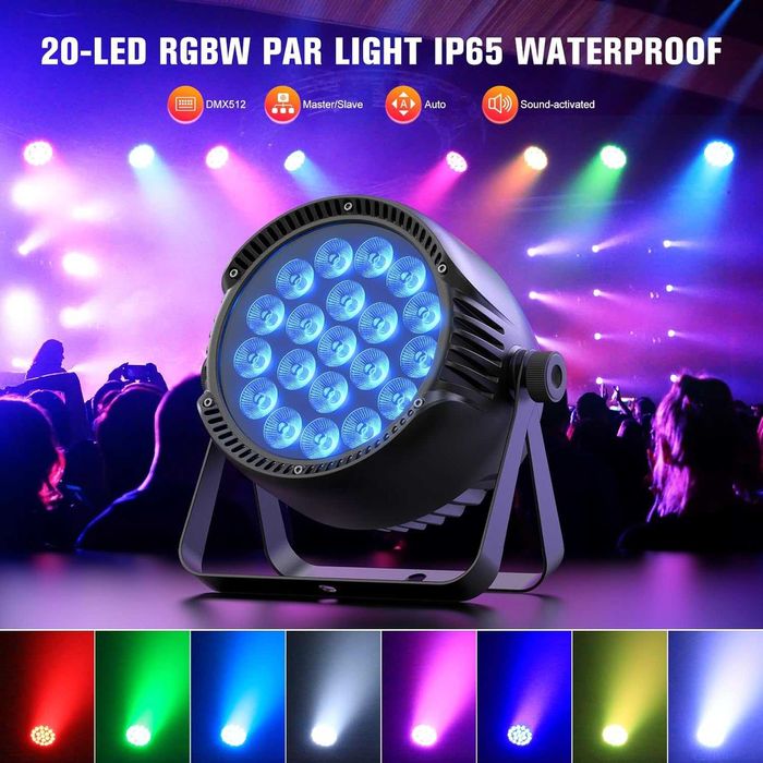 Spot Disco LED 300W, impermeabil IP65, lumină de scenă RGBW, spot LED Par, lumină disco, lumină de petrecere